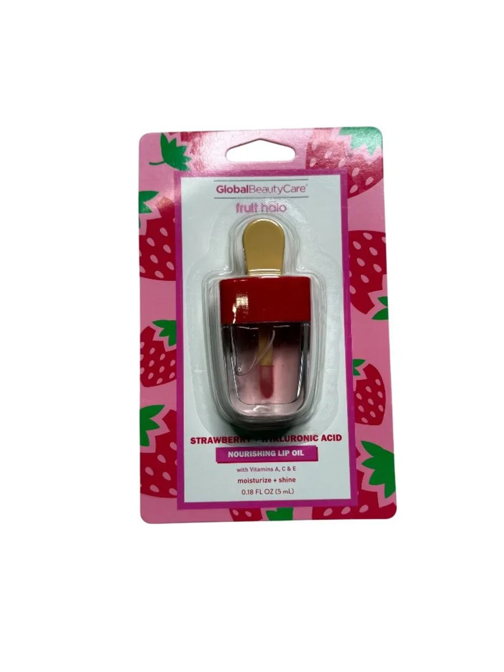 Global Beauty Care Strawberry Lip Oil Fruit Halo Hyaluronic Acid New
